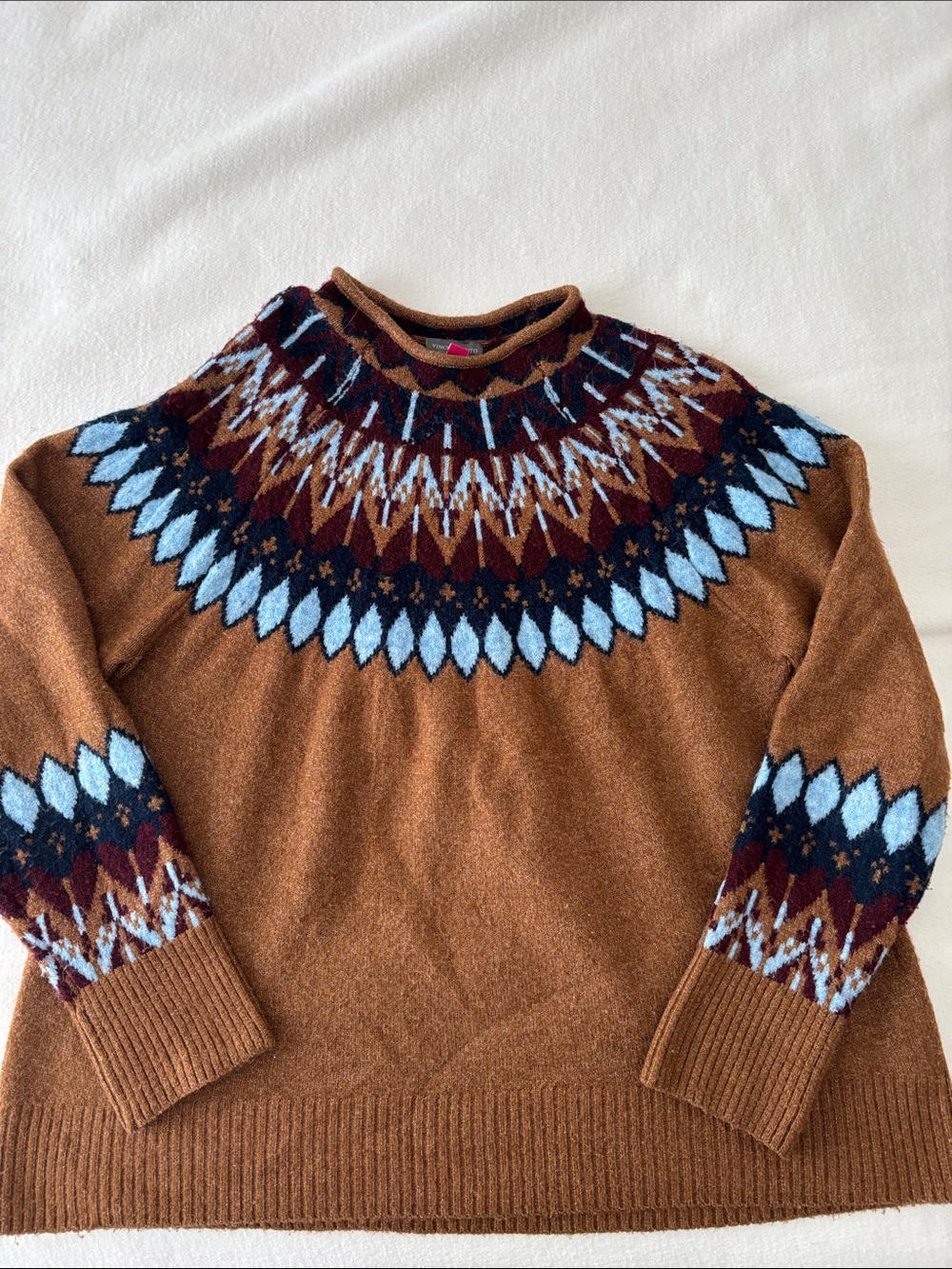 Women’s Brown Fair Isle Sweater - Brand: